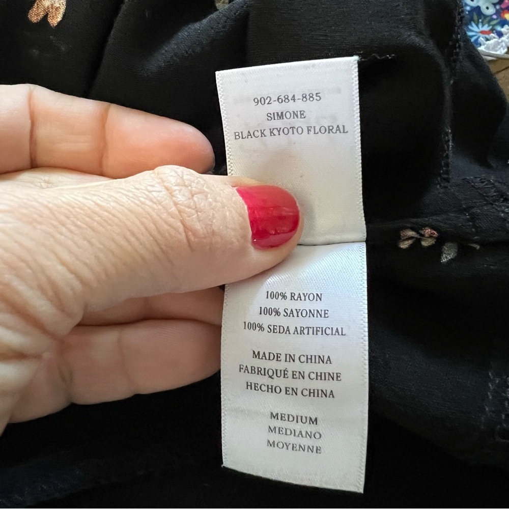 Rails Simone Wrap Blouse In Black Kyoto Floral Sz… - image 7
